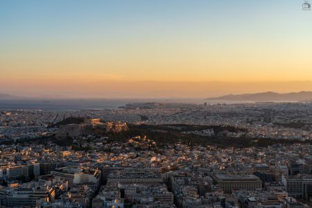 Athen Akropolis Skyline Sonnenuntergang