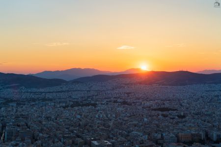 Athen Skyline Sonnenuntergang
