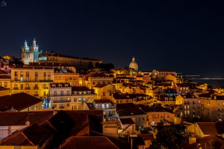 Lissabon Nacht Skyline