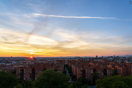 Madrid Sonnenuntergang Huegel Skyline