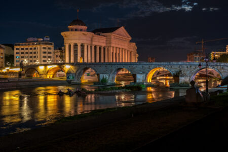 Skopje Innenstadt Nacht 2