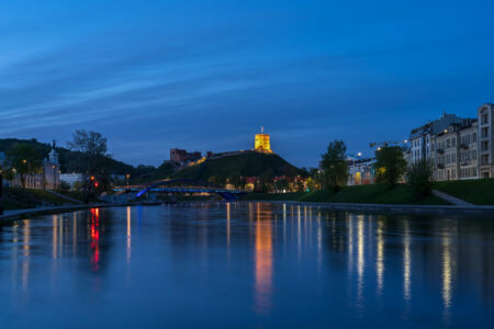 Vilnius Fluss Nacht Skyline 3